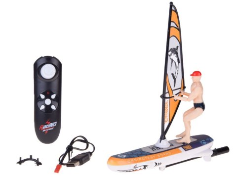 Zdalnie sterowany świecący WINDSURFER pływający na pilota RC0740