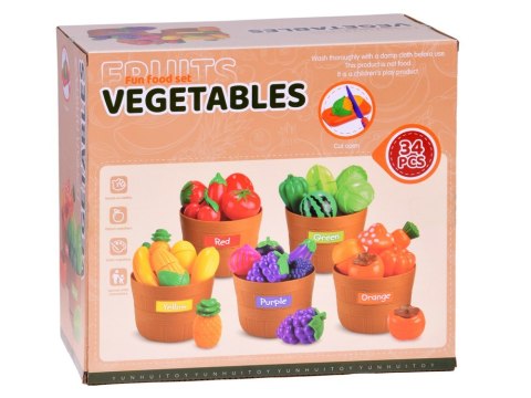 Zestaw do krojenia warzyw i owoców na rzepy + nauka kolorów - 34 ele ZA5904
