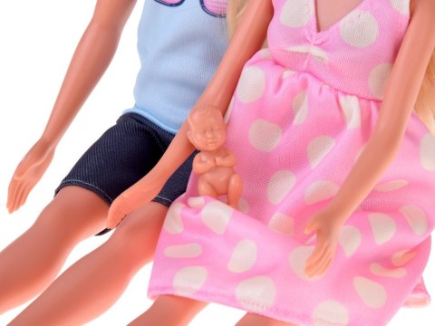 Zestaw rodzina lalek tata mama lalka w ciąży bobas noworodek ZA5700
