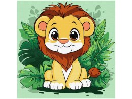 Malowanie po numerach 30x30cm KHO1272 Wesołe lwiątko AP0087