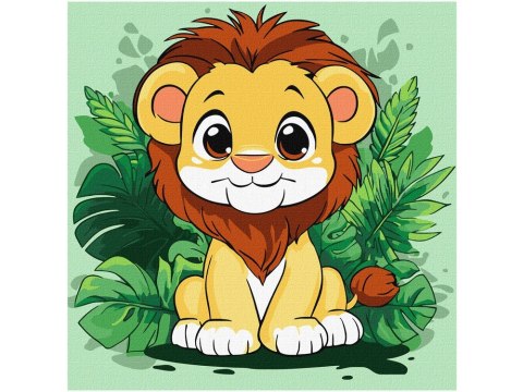 Malowanie po numerach 30x30cm KHO1272 Wesołe lwiątko AP0087