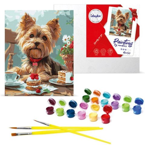 Malowanie po numerach 40x50 cm KHO6629 Podwieczorek z yorkiem AP0114