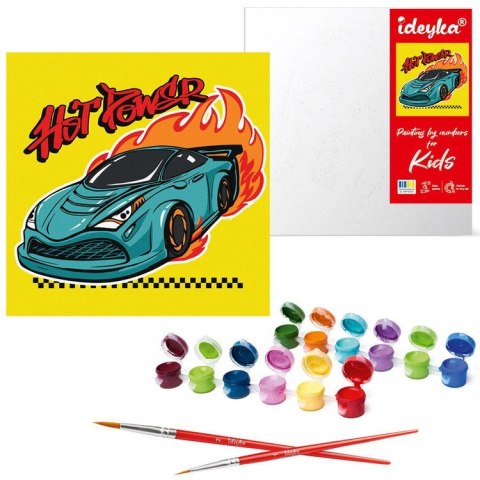 Malowanie po numerach dla dzieci 25x25cm KHO1192 Wyścigi motorowe AP0063