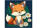 Malowanie po numerach dla dzieci 25x25cm KHO6299 Piękna lisiczka AP0084