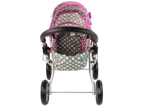 Alice Wózek Dla Lalek Szary w Białe Gwiazdki