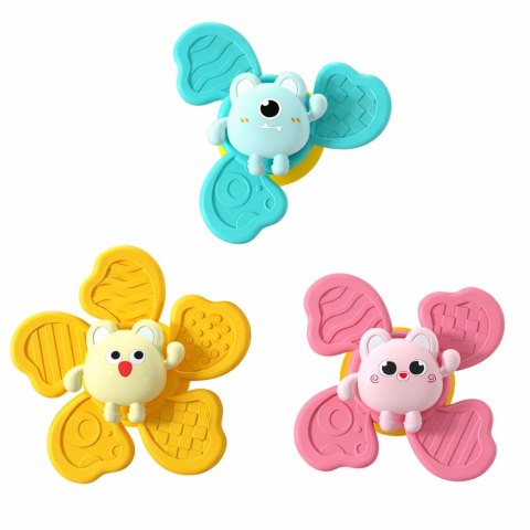 Marka niezdefiniowana Zestaw Fidget Spinnery Grzechotki Wirujące Przyssawki Kolorowe 3 szt.