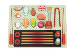 TOOKY TOY Drewniany Zestaw do Grillowania Tablica Edukacyjna