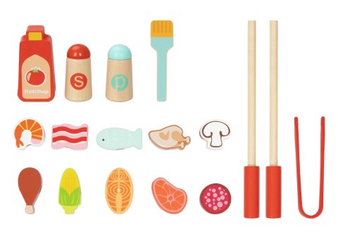 TOOKY TOY Drewniany Zestaw do Grillowania Tablica Edukacyjna