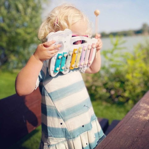 VIGA Drewniane Cymbałki Miś Polarny Ksylofon Montessori