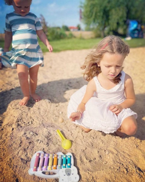 VIGA Drewniane Cymbałki Miś Polarny Ksylofon Montessori
