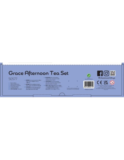 CLASSIC WORLD Drewniany Zestaw do Herbaty i Deserów 14 el.