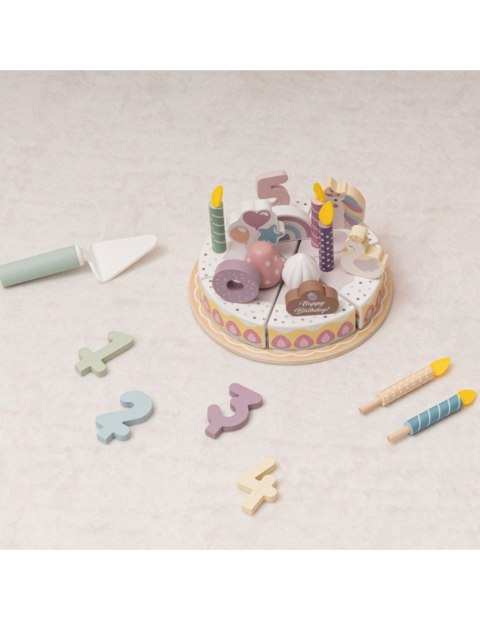 TOOKY TOY Drewniany Tort Urodzinowy Krajalny Na Rzepy