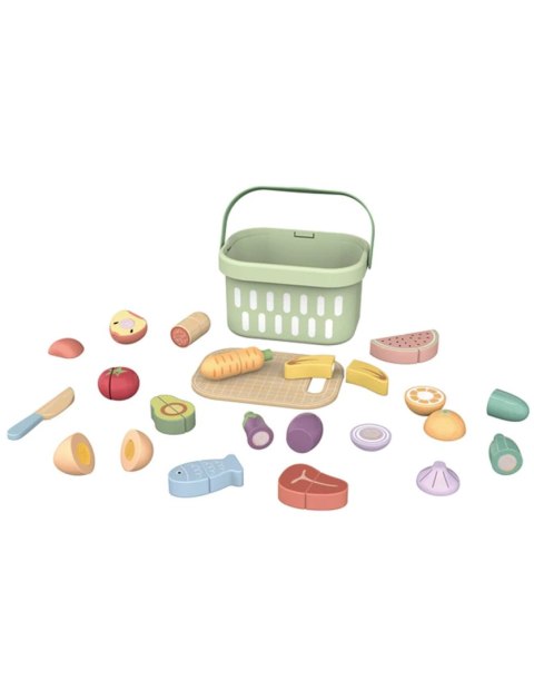 TOOKY TOY Drewniany Zestaw Żywność Warzywa Owoce do nauki krojenia