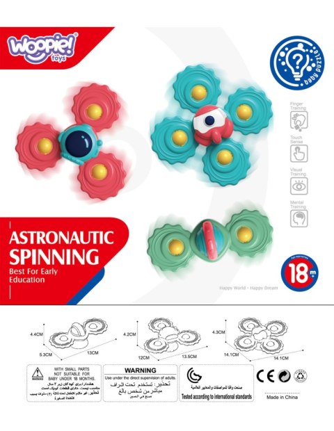 WOOPIE BABY Gryzak Spinner Wirujący z Przyssawką Zestaw 3 szt