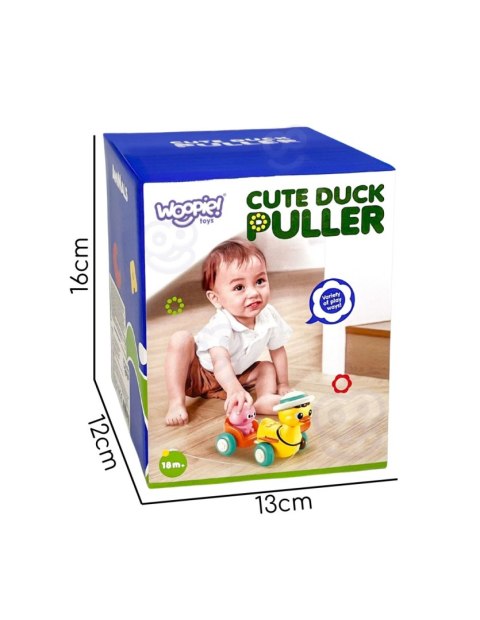 WOOPIE BABY Żółta Kaczuszka z Różowym Króliczkiem w Przyczepce do Ciągnięcia