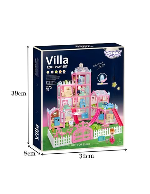 WOOPIE Domek dla Lalek Villa z Akcesoriami i Lalką Podświetlany 275el.