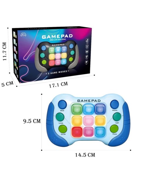 WOOPIE Elektroniczna Gra Zręcznościowa Pop-It Fidget Toy Gamepad Niebieski