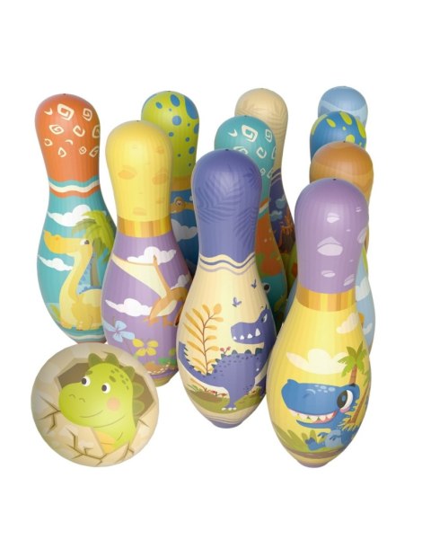 WOOPIE Gra Zręcznościowa Kręgle Dinozaury Zestaw 12el.