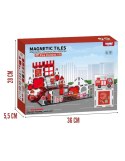 WOOPIE Klocki Magnetyczne 3D Zestaw Straż Pożarna 48el.