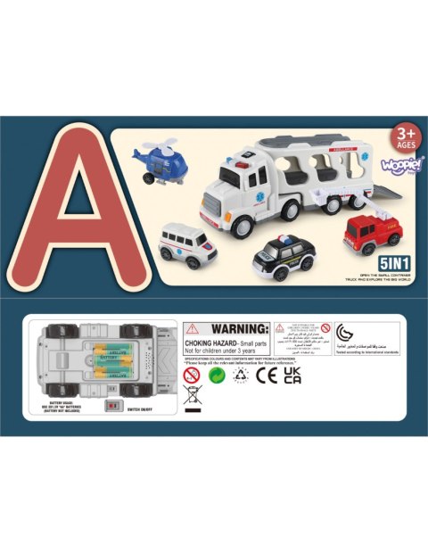 WOOPIE Laweta Drogowa zestaw 5 Aut - Ambulans