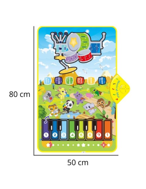 WOOPIE Mata Muzyczna Zwierzątka Interaktywne Pianino I Perkusja 2w1