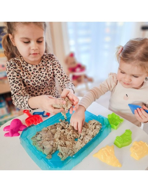 WOOPIE Piasek Kinetyczny 0,5 kg Zestaw Stolik z Foremkami