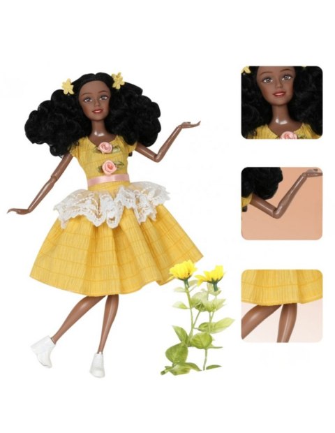 WOOPIE ROYAL Lalka Emi 32 cm Modny Strój i Piękne Czarne Włosy