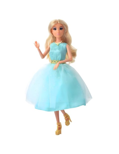 WOOPIE ROYAL Lalka Lily 30 cm Długie Blond Włosy Elegancka Turkusowa Sukienka