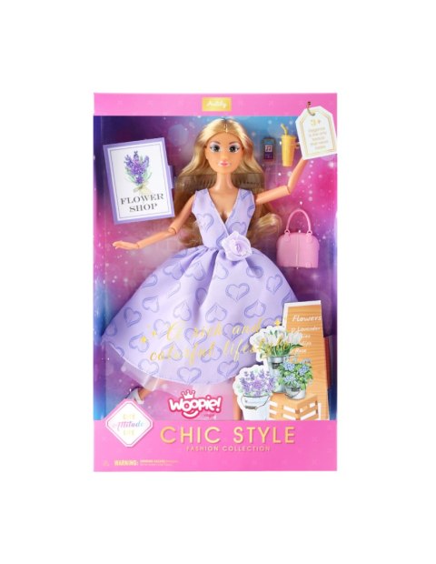 WOOPIE ROYAL Lalka Lily Długie Blond Włosy 30 cm Lawendowa Suknia Akcesoria