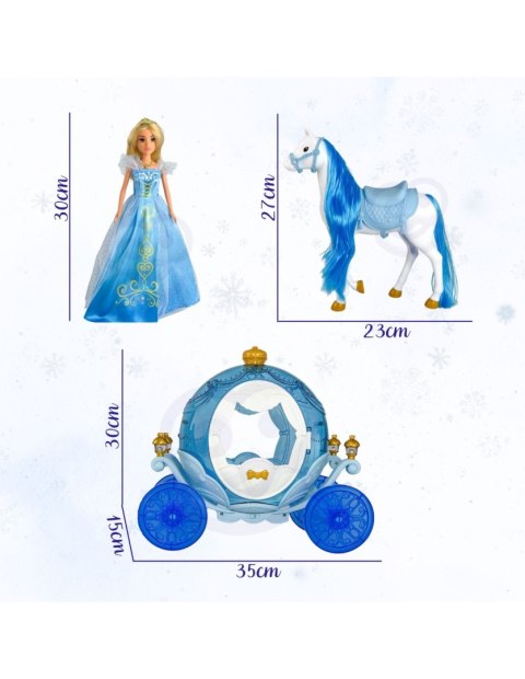 WOOPIE ROYAL Lalka Lodowa Księżniczka Lily i Magiczny Powóz Karoca Akcesoria