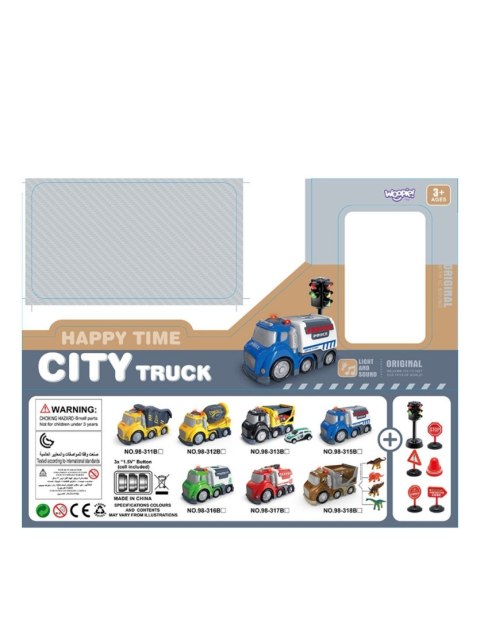 WOOPIE Śmieciarka CITY TRUCK Efekty Dźwiękowe i Świetlne