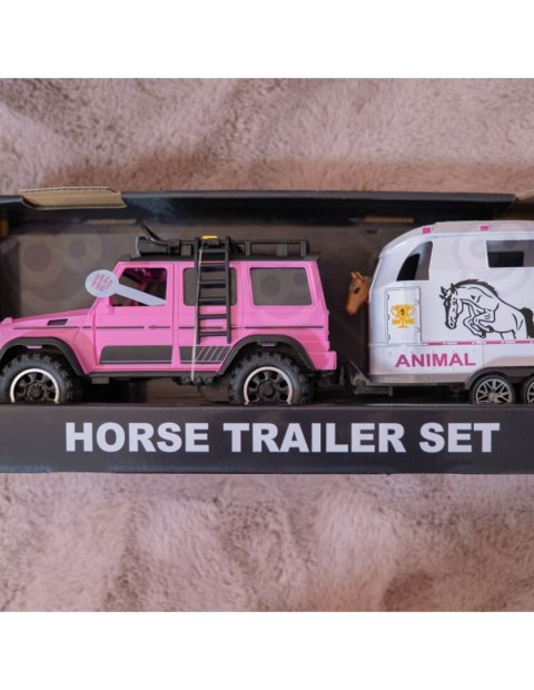 WOOPIE Zestaw Różowy Samochód Terenowy z Przyczepką i Figurką Konia