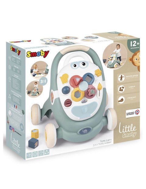 SMOBY Little Chodzik 3w1 Pchacz Interaktywny Wózek