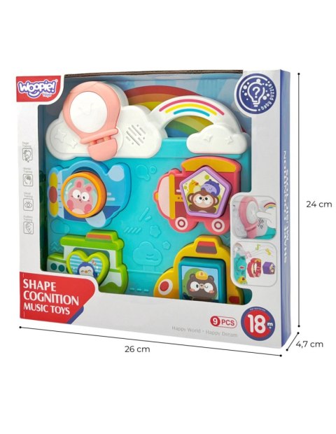 WOOPIE BABY Interaktywna Układanka Dopasuj Pojazdy i Zwierzątka Niebieska