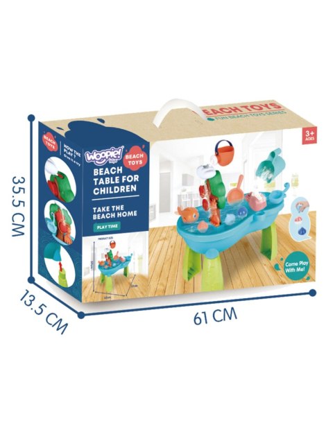 WOOPIE Stolik Wodny 2w1 Piaskownica Wodospad 10 el.
