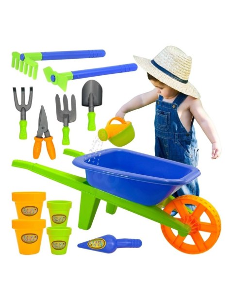 WOOPIE Taczka Ogrodowa Zestaw Małego Ogrodnika 13el.