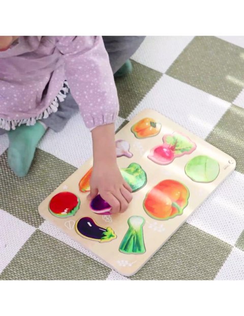 CLASSIC WORLD Drewniana Układanka Montessori Warzyw