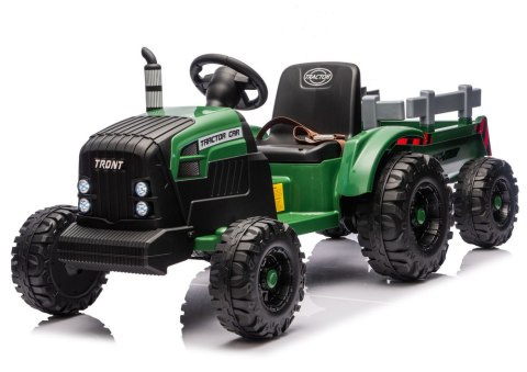 LEAN CARS Traktor Na Akumulator CH9959B Z Przyczepą Ciemno Zielony 24V