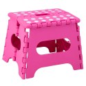 LEAN Stołek Składany Podnóżek Stopień Taboret Antypoślizgowy Różowy 24 x 19 cm