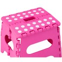 LEAN Stołek Składany Podnóżek Stopień Taboret Antypoślizgowy Różowy 24 x 19 cm