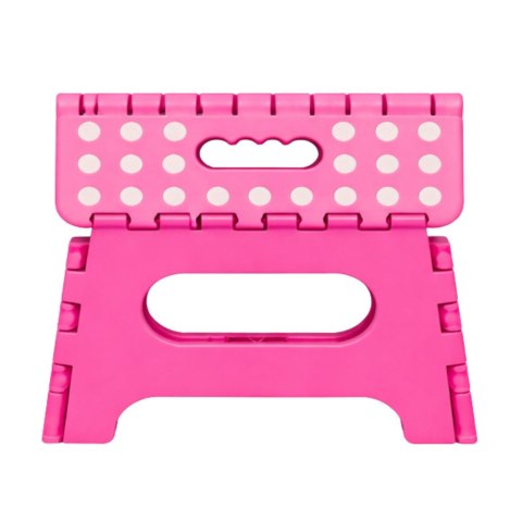LEAN Stołek Składany Podnóżek Stopień Taboret Antypoślizgowy Różowy 24 x 19 cm