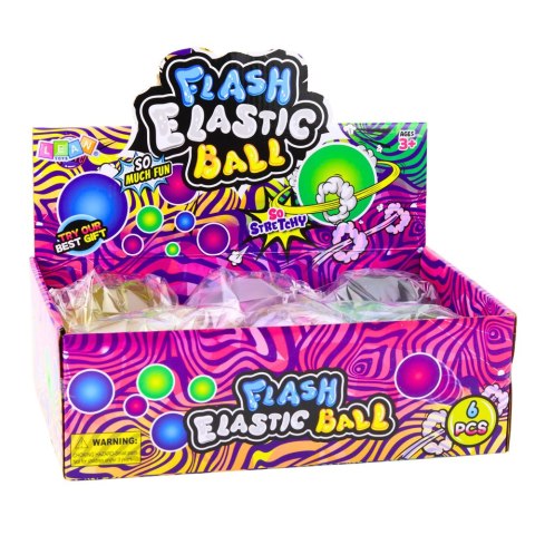 LEAN Toys Elastyczna Piłka Do Odbijania Z Kauczuku Konfetti Motyl Świeci Mix 9 cm