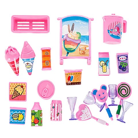 LEAN Toys Kamper Lodziarnia Ica Cream Car Dla Lalek Rozkładany Różowy