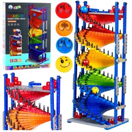 LEAN Toys Klocki Konstrukcyjne Edukacyjne Tor Zjeżdżalnia Dla Kulek Kolorowy 550 el.