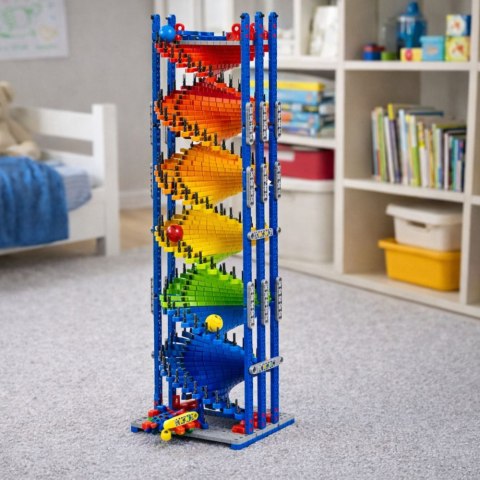 LEAN Toys Klocki Konstrukcyjne Edukacyjne Tor Zjeżdżalnia Dla Kulek Kolorowy 550 el.