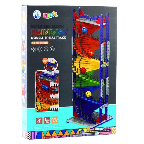 LEAN Toys Klocki Konstrukcyjne Edukacyjne Tor Zjeżdżalnia Dla Kulek Kolorowy 550 el.