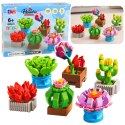 LEAN Toys Klocki Konstrukcyjne Kwiaty Roślinki w Doniczkach 6 Sztuk 245 el.