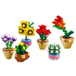 LEAN Toys Klocki Konstrukcyjne Kwiaty Roślinki w Doniczkach 6 Sztuk 256 el.