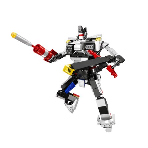 LEAN Toys Klocki Konstrukcyjne Samochód Sportowy Robot 2W1 Biały 320 el.