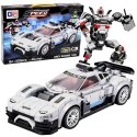 LEAN Toys Klocki Konstrukcyjne Samochód Wyścigowy Robot 2W1 Biały 320 el.